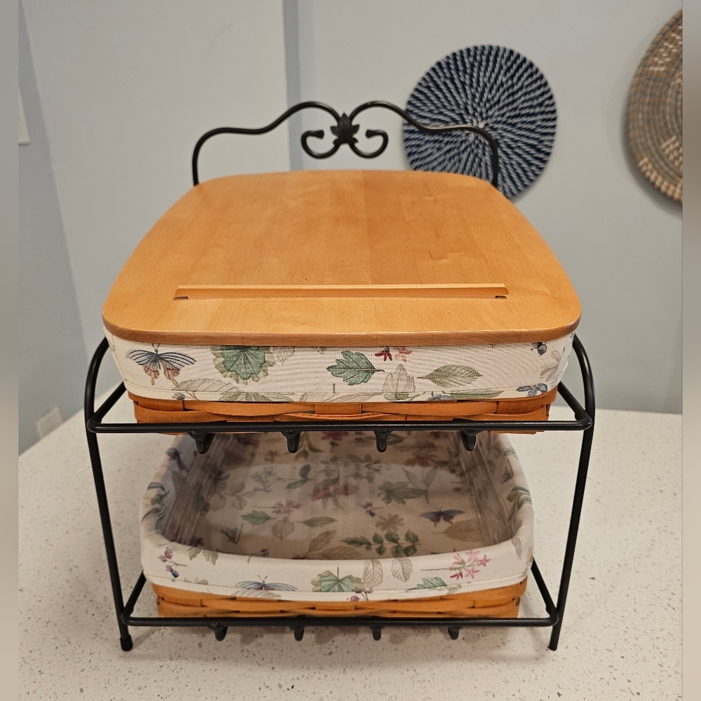 Longaberger Wrought Iron 2 Tier Basket Desk Organizer